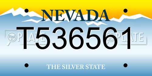 T536561 Nevada License Plate