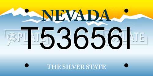T53656I Nevada License Plate