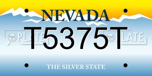 T5375T Nevada License Plate