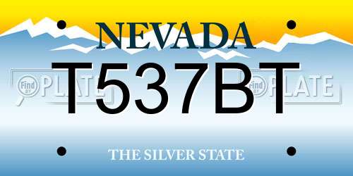 T537BT Nevada License Plate
