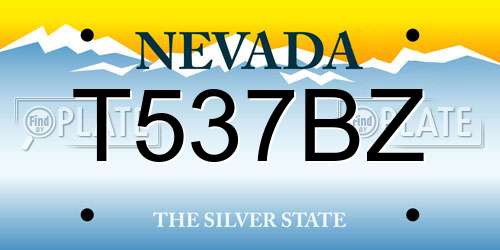 T537BZ Nevada License Plate