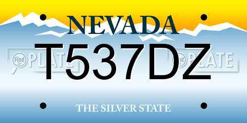 T537DZ Nevada License Plate