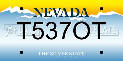 T537OT Nevada License Plate