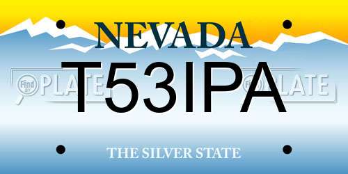 T53IPA Nevada License Plate