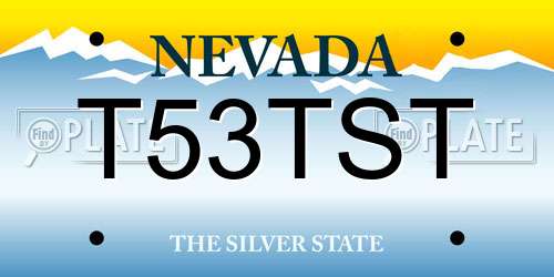 T53TST Nevada License Plate