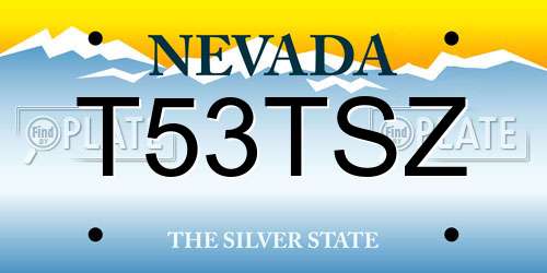 T53TSZ Nevada License Plate