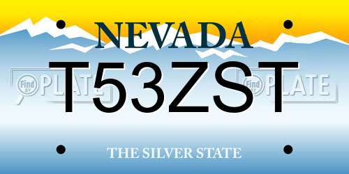 T53ZST Nevada License Plate