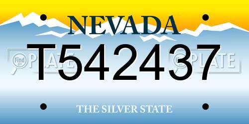 T542437 Nevada License Plate