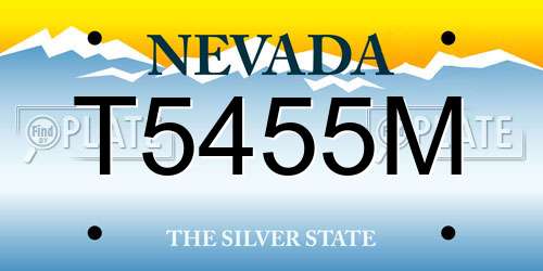 T5455M Nevada License Plate