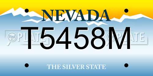 T5458M Nevada License Plate