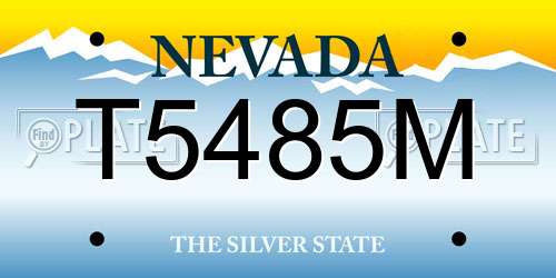 T5485M Nevada License Plate