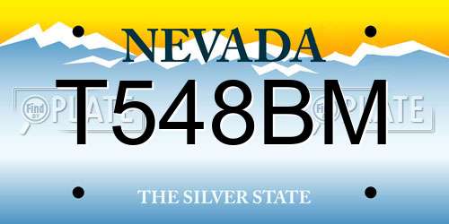 T548BM Nevada License Plate