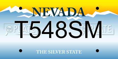 T548SM Nevada License Plate