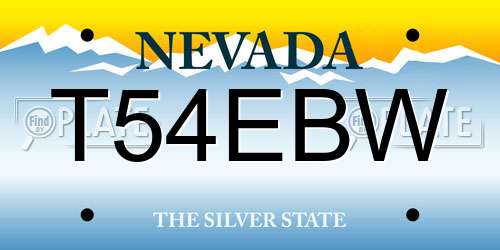 T54EBW Nevada License Plate