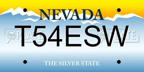 T54ESW Nevada License Plate