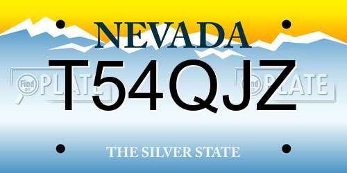 T54QJZ Nevada License Plate