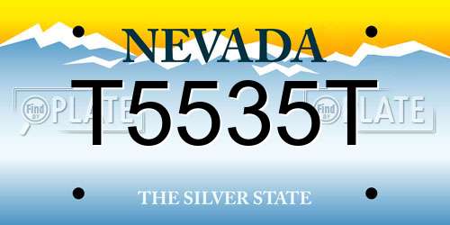 T5535T Nevada License Plate