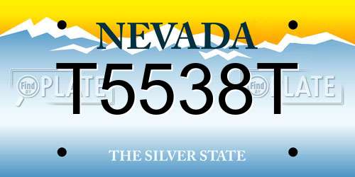 T5538T Nevada License Plate