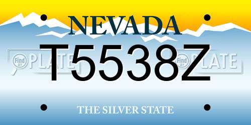 T5538Z Nevada License Plate