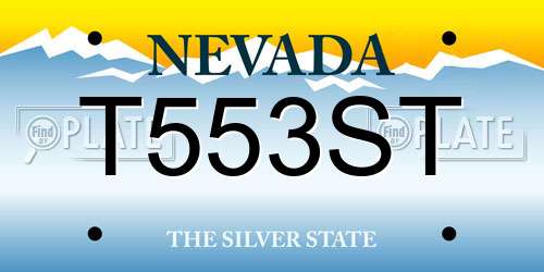 T553ST Nevada License Plate