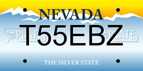 T55EBZ Nevada License Plate