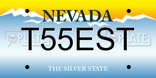 T55EST Nevada License Plate