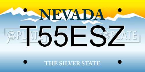 T55ESZ Nevada License Plate