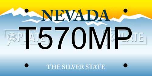 T570MP Nevada License Plate