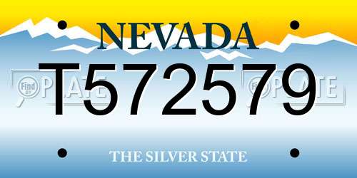 T572579 Nevada License Plate