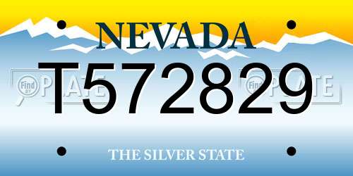 T572829 Nevada License Plate