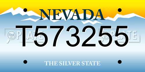 T573255 Nevada License Plate
