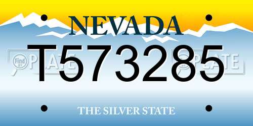 T573285 Nevada License Plate