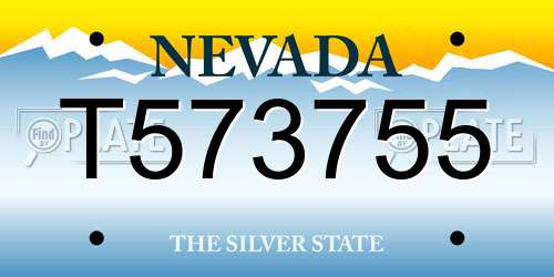 T573755 Nevada License Plate