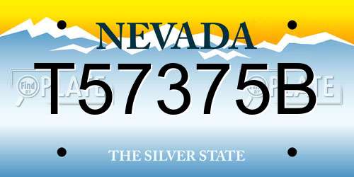 T57375B Nevada License Plate