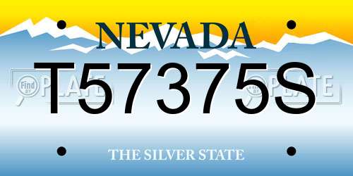 T57375S Nevada License Plate