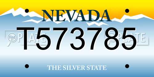 T573785 Nevada License Plate