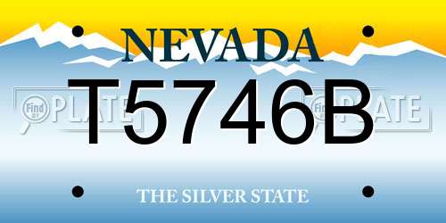 T5746B Nevada License Plate