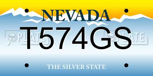 T574GS Nevada License Plate