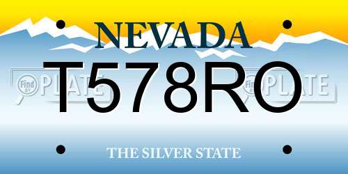 T578RO Nevada License Plate