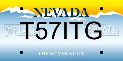 T57ITG Nevada License Plate