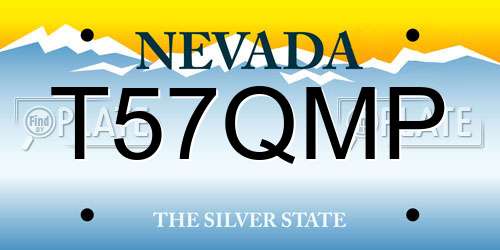 T57QMP Nevada License Plate