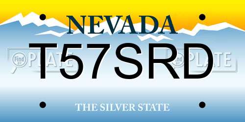 T57SRD Nevada License Plate