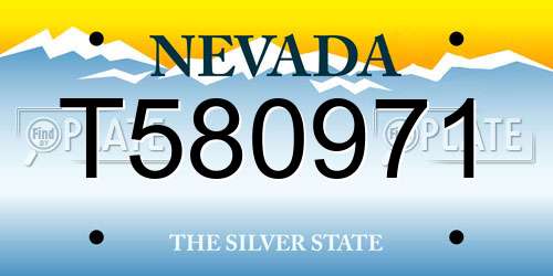 T580971 Nevada License Plate