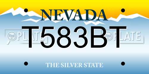 T583BT Nevada License Plate