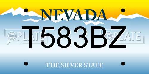 T583BZ Nevada License Plate