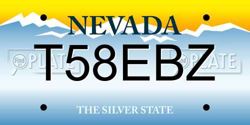 T58EBZ Nevada License Plate