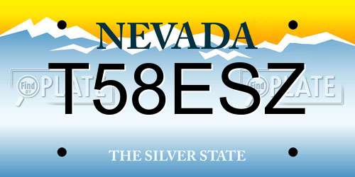 T58ESZ Nevada License Plate