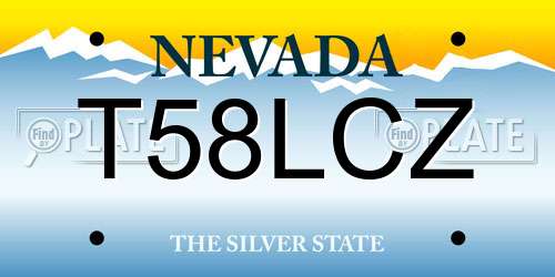 T58LCZ Nevada License Plate