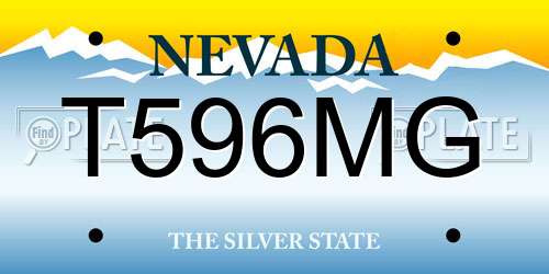 T596MG Nevada License Plate