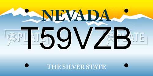 T59VZB Nevada License Plate